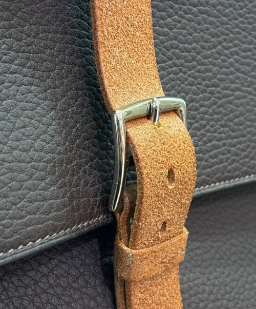 HERMES（エルメス）HERMES (エルメス) エトリヴィエール ドキュメント ブリーフケース/シルバー金具/フィヨルド/ブラウン/▢H刻印 ブラウンの古着・服飾アイテム