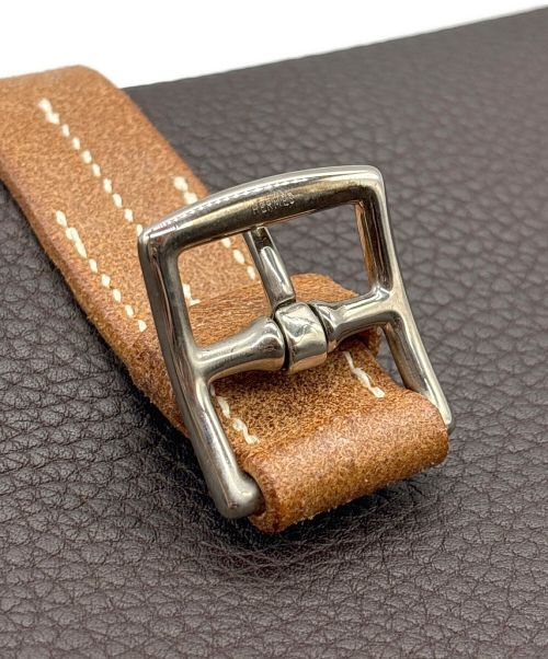 HERMES（エルメス）HERMES (エルメス) エトリヴィエール ドキュメント ブリーフケース/シルバー金具/フィヨルド/ブラウン/▢H刻印 ブラウンの古着・服飾アイテム
