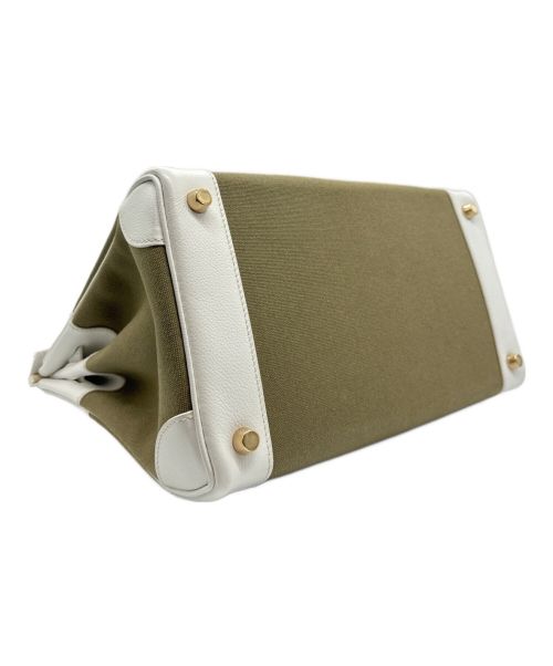 HERMES（エルメス）HERMES (エルメス) バーキン 30/ゴールド金具/ヴォーエプソン×トワルアッシュ/ホワイト/□J刻印 ホワイト サイズ:30の古着・服飾アイテム