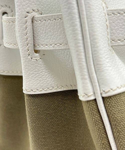 HERMES（エルメス）HERMES (エルメス) バーキン 30/ゴールド金具/ヴォーエプソン×トワルアッシュ/ホワイト/□J刻印 ホワイト サイズ:30の古着・服飾アイテム