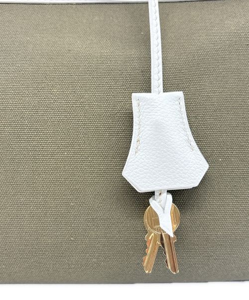 HERMES（エルメス）HERMES (エルメス) バーキン 30/ゴールド金具/ヴォーエプソン×トワルアッシュ/ホワイト/□J刻印 ホワイト サイズ:30の古着・服飾アイテム