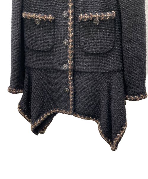 CHANEL（シャネル）CHANEL (シャネル) ノーカラージャケット ブラック サイズ:34の古着・服飾アイテム