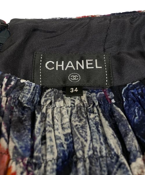 CHANEL（シャネル）CHANEL (シャネル) シツクシフォンスカート ネイビー×レッド サイズ:34の古着・服飾アイテム