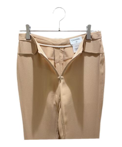 CHANEL（シャネル）CHANEL (シャネル) アンクルボタンシルクパンツ ベージュ サイズ:34の古着・服飾アイテム
