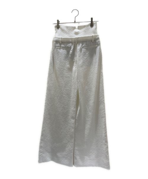 CHANEL（シャネル）CHANEL (シャネル) ココボタンハイウエストワイドパンツ ホワイト サイズ:36の古着・服飾アイテム