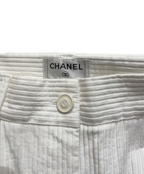 CHANEL（シャネル）CHANEL (シャネル) ココボタンワイドパンツ ホワイト サイズ:34の古着・服飾アイテム