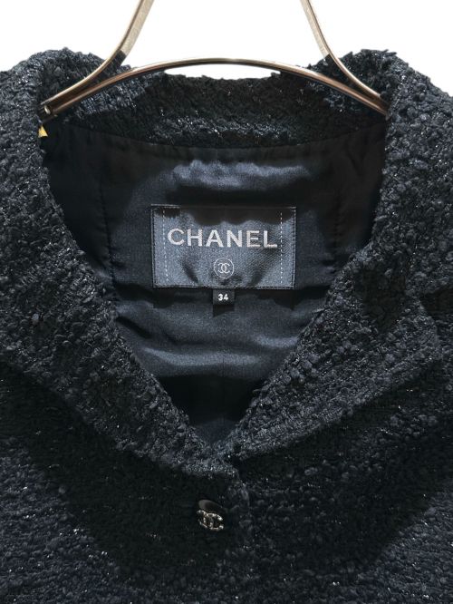 CHANEL（シャネル）CHANEL (シャネル) ツイードジャケット ブラック サイズ:34の古着・服飾アイテム