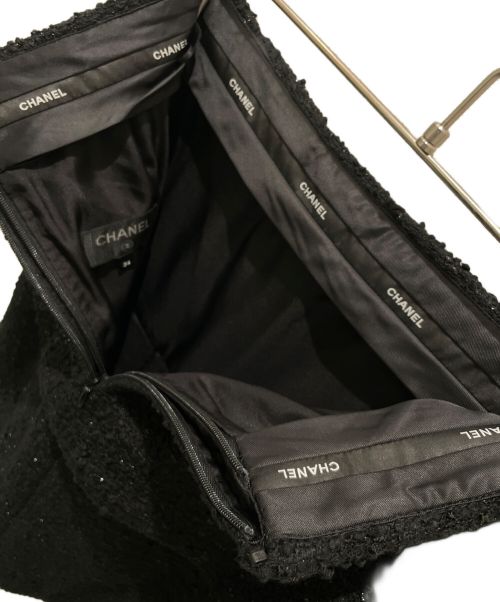 CHANEL（シャネル）CHANEL (シャネル) ツイードスカート ブラック サイズ:34の古着・服飾アイテム