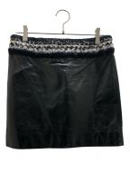 CHANELシャネル）の古着「レザースカート」｜ブラック