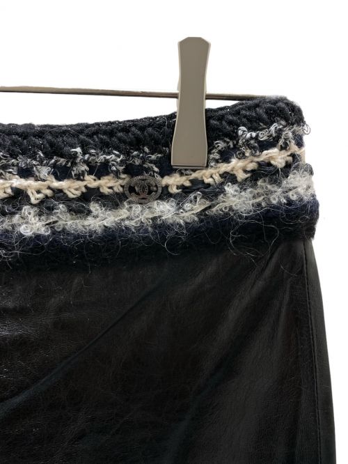 CHANEL（シャネル）CHANEL (シャネル) レザースカート ブラック サイズ:34の古着・服飾アイテム