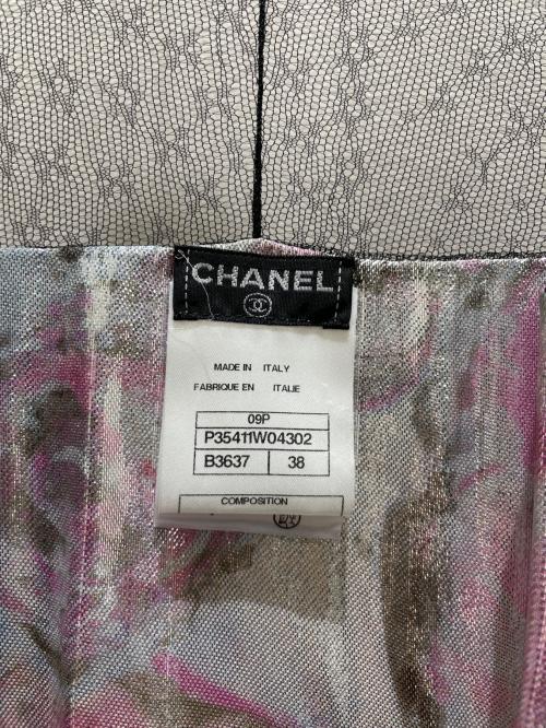 CHANEL（シャネル）CHANEL (シャネル) 花柄レースブラウス ブラック×ピンク サイズ:38の古着・服飾アイテム