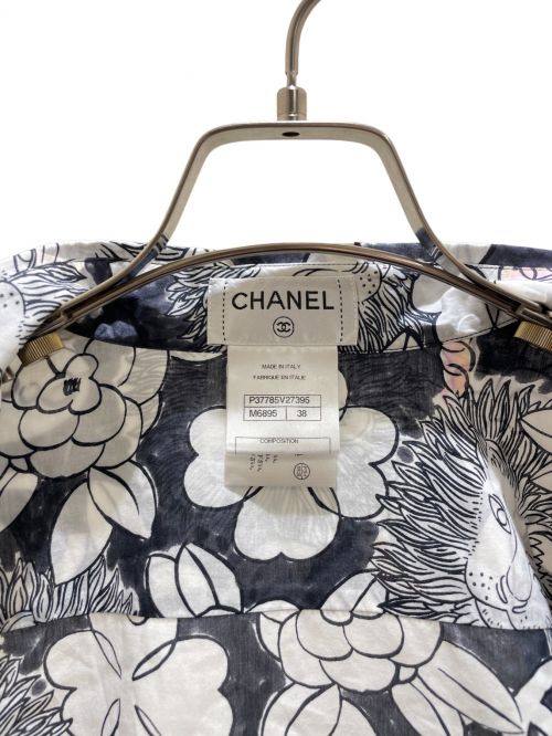 CHANEL（シャネル）CHANEL (シャネル) シャネル ライオンフラワー柄シャツ ブラック サイズ:38の古着・服飾アイテム