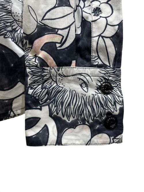 CHANEL（シャネル）CHANEL (シャネル) シャネル ライオンフラワー柄シャツ ブラック サイズ:38の古着・服飾アイテム