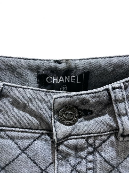 CHANEL（シャネル）CHANEL (シャネル) ココボタンマトラッセカラーデニム グレー サイズ:34の古着・服飾アイテム