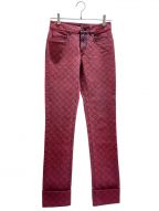 CHANELシャネル）の古着「ココボタンマトラッセカラーデニム」｜レッド