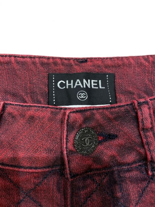CHANEL（シャネル）CHANEL (シャネル) ココボタンマトラッセカラーデニム レッド サイズ:34の古着・服飾アイテム