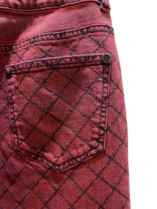 CHANEL（シャネル）CHANEL (シャネル) ココボタンマトラッセカラーデニム レッド サイズ:34の古着・服飾アイテム