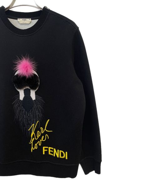 FENDI（フェンディ）FENDI (フェンディ) ファークルーネックスウェット ブラック サイズ:36の古着・服飾アイテム