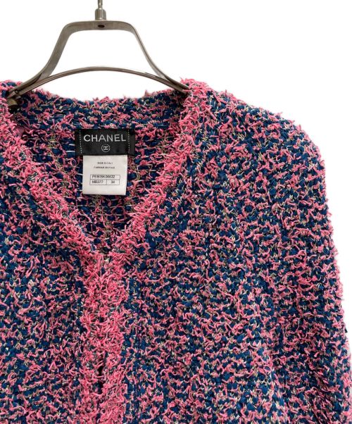 CHANEL（シャネル）CHANEL (シャネル) ツイードジャケット ピンク×ブルー サイズ:34の古着・服飾アイテム