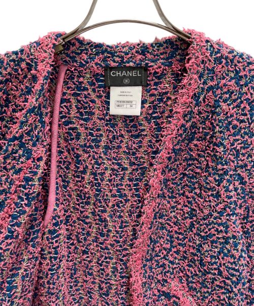 CHANEL（シャネル）CHANEL (シャネル) ツイードジャケット ピンク×ブルー サイズ:34の古着・服飾アイテム