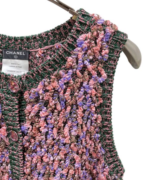CHANEL（シャネル）CHANEL (シャネル) ツイードベスト ピンク サイズ:34/36の古着・服飾アイテム