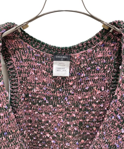 CHANEL（シャネル）CHANEL (シャネル) ツイードベスト ピンク サイズ:34/36の古着・服飾アイテム