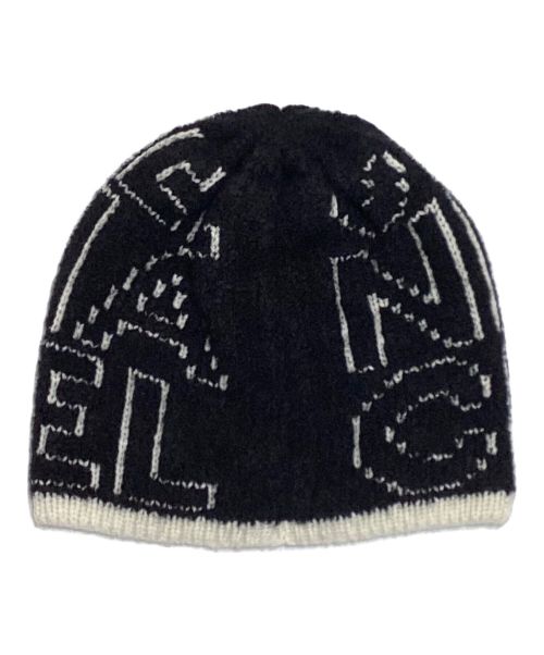CHANEL（シャネル）CHANEL (シャネル) カシミヤ混ロゴニット帽 ブラック×ホワイトの古着・服飾アイテム