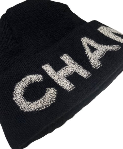 CHANEL（シャネル）CHANEL (シャネル) ロゴニット帽 ブラック サイズ:‐ 未使用品の古着・服飾アイテム