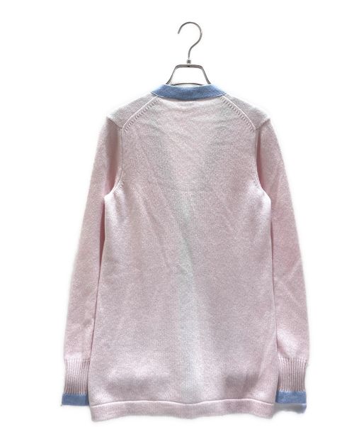 CHANEL（シャネル）CHANEL (シャネル) ココボタンカシミヤニットカーディガン ライトピンク×ブルー サイズ:36の古着・服飾アイテム