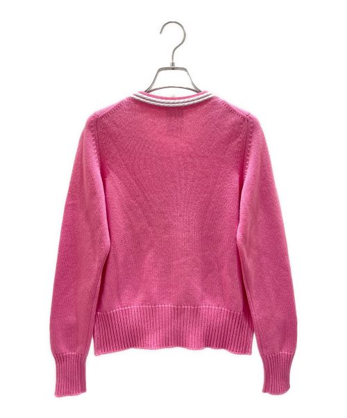 CHANEL（シャネル）CHANEL (シャネル) ココボタンカシミヤニットカーディガン ピンク×ホワイト サイズ:36の古着・服飾アイテム
