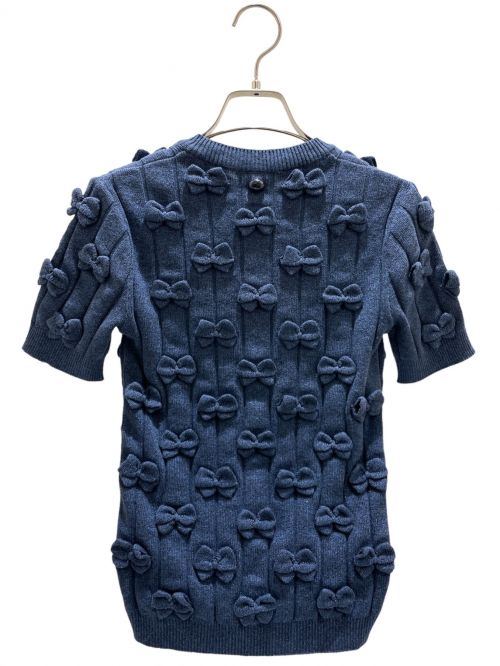 CHANEL（シャネル）CHANEL (シャネル) リボンデザインニット ネイビー サイズ:34の古着・服飾アイテム