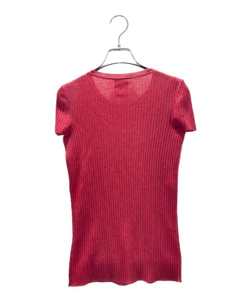 CHANEL（シャネル）CHANEL (シャネル) カシミヤ混ハーフスリーブニット レッド サイズ:34の古着・服飾アイテム