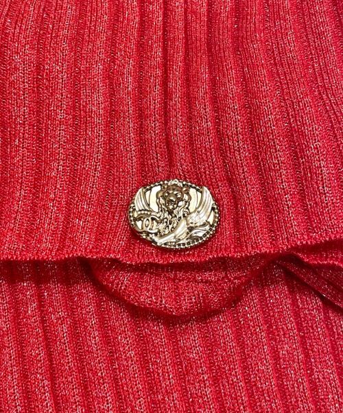 CHANEL（シャネル）CHANEL (シャネル) カシミヤ混ハーフスリーブニット レッド サイズ:34の古着・服飾アイテム