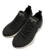 CHANELシャネル）の古着「Knit Logo Sneakers」｜ブラック