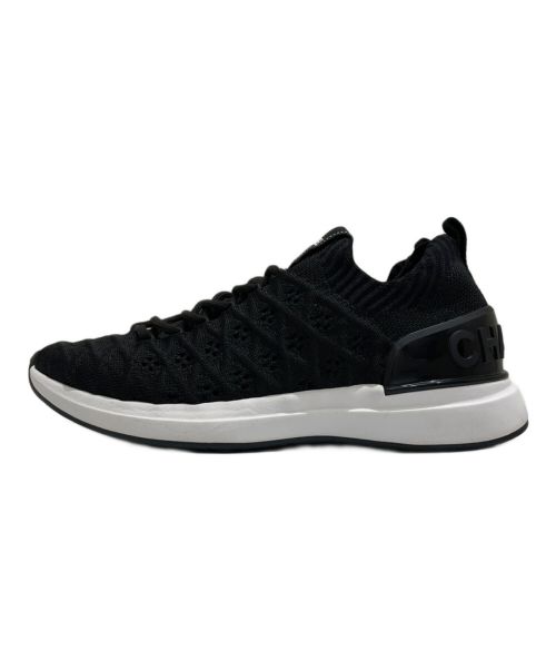 CHANEL（シャネル）CHANEL (シャネル) Knit Logo Sneakers ブラック サイズ:35の古着・服飾アイテム