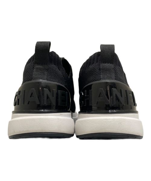 CHANEL（シャネル）CHANEL (シャネル) Knit Logo Sneakers ブラック サイズ:35の古着・服飾アイテム