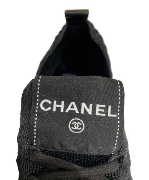 CHANEL（シャネル）CHANEL (シャネル) Knit Logo Sneakers ブラック サイズ:35の古着・服飾アイテム
