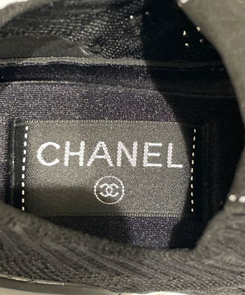 CHANEL（シャネル）CHANEL (シャネル) Knit Logo Sneakers ブラック サイズ:35の古着・服飾アイテム
