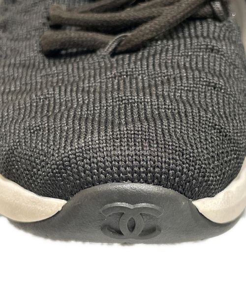 CHANEL（シャネル）CHANEL (シャネル) Knit Logo Sneakers ブラック サイズ:35の古着・服飾アイテム