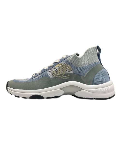 CHANEL（シャネル）CHANEL (シャネル) Knit Sneakers スカイブルー サイズ:35の古着・服飾アイテム