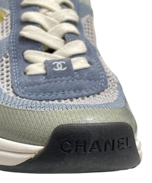 CHANEL（シャネル）CHANEL (シャネル) Knit Sneakers スカイブルー サイズ:35の古着・服飾アイテム