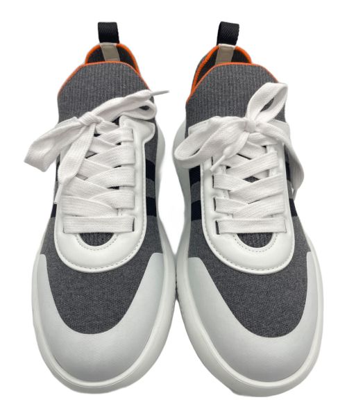 HERMES（エルメス）HERMES (エルメス) Gris Crew 43 Sneaker Shoes ブラック×ホワイト サイズ:41 1/2の古着・服飾アイテム