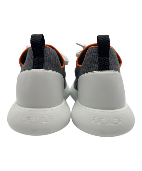 HERMES（エルメス）HERMES (エルメス) Gris Crew 43 Sneaker Shoes ブラック×ホワイト サイズ:41 1/2の古着・服飾アイテム