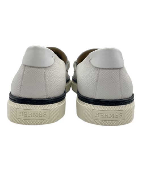HERMES（エルメス）HERMES (エルメス) ギヨーム モカシンスリッポン ホワイト サイズ:40 1/2の古着・服飾アイテム