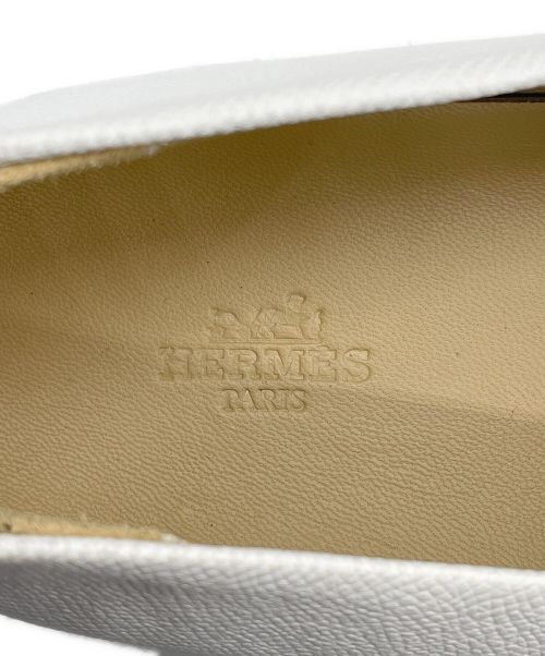 HERMES（エルメス）HERMES (エルメス) ギヨーム モカシンスリッポン ホワイト サイズ:40 1/2の古着・服飾アイテム