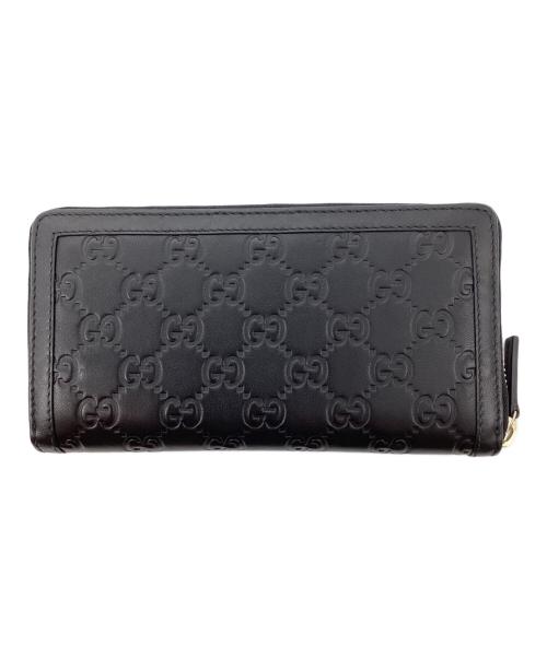 GUCCI（グッチ）GUCCI (グッチ) ラウンドファスナー マイクロシマ（Round Zipper Micro issima） ブラック サイズ:-の古着・服飾アイテム