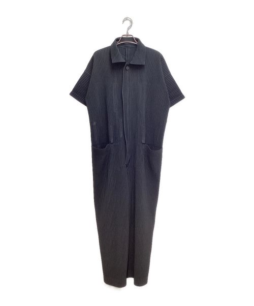 HOMME PLISSE ISSEY MIYAKE（オム プリッセ イッセイ ミヤケ）HOMME PLISSE ISSEY MIYAKE (オムプリッセ イッセイ ミヤケ) プリーツジャンプスーツ ブラック サイズ:1の古着・服飾アイテム