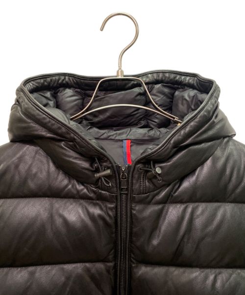 MONCLER（モンクレール）MONCLER (モンクレール) GEBROULAZ/ラムレザー ダウンジャケット ブラック サイズ:3の古着・服飾アイテム