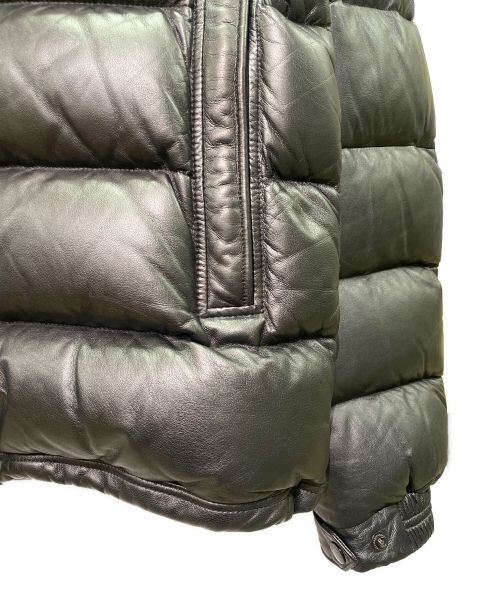 MONCLER（モンクレール）MONCLER (モンクレール) GEBROULAZ/ラムレザー ダウンジャケット ブラック サイズ:3の古着・服飾アイテム