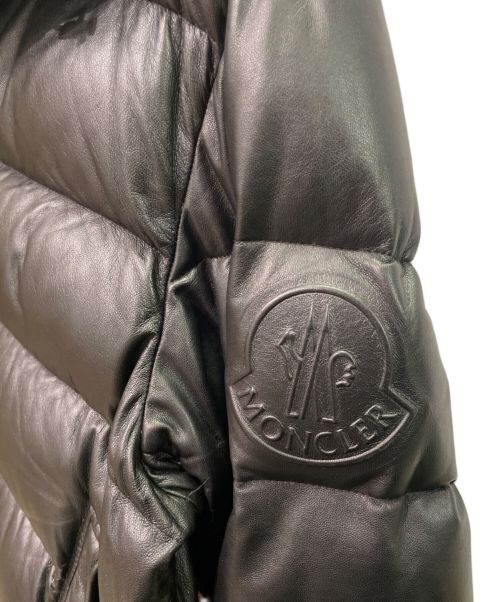 MONCLER（モンクレール）MONCLER (モンクレール) GEBROULAZ/ラムレザー ダウンジャケット ブラック サイズ:3の古着・服飾アイテム